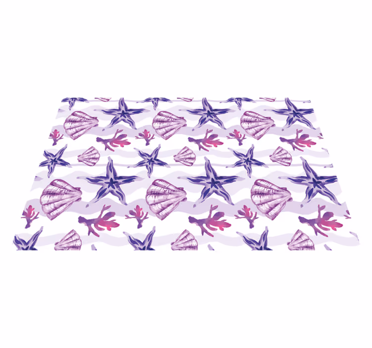 Vinyl teppich blumen korallenmuschel muster - TenStickers