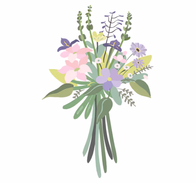 Vinyl teppich blumen bunter blumenstrauß - TenStickers