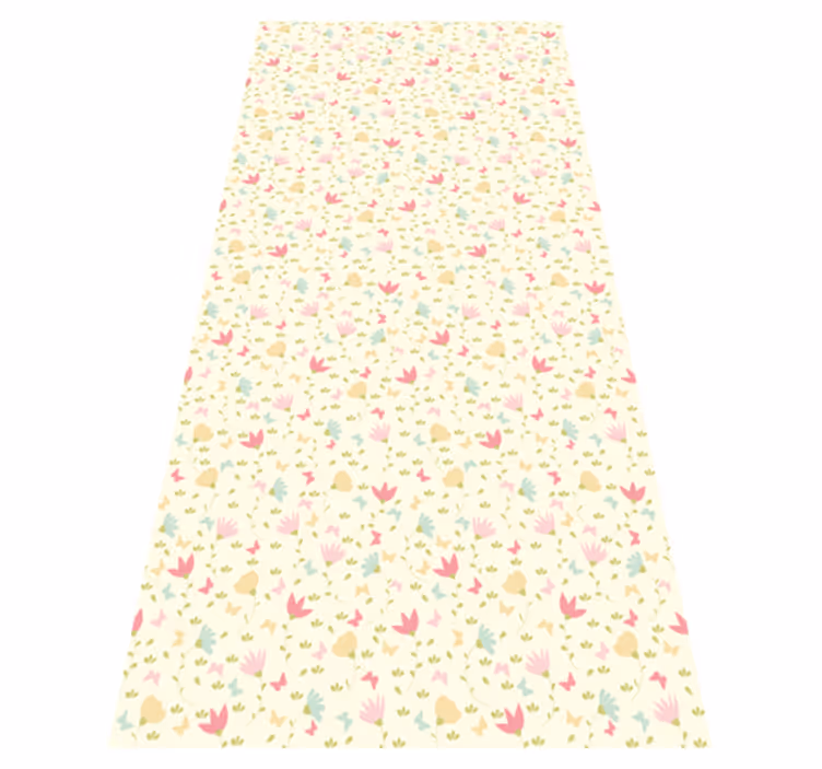 Vinyl teppich schlafzimmer blumen und schmetterlinge - TenStickers