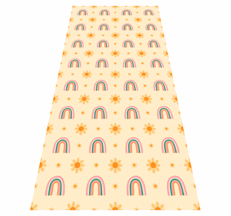 Vinyl teppich schlafzimmer blumen und regenbögen - TenStickers