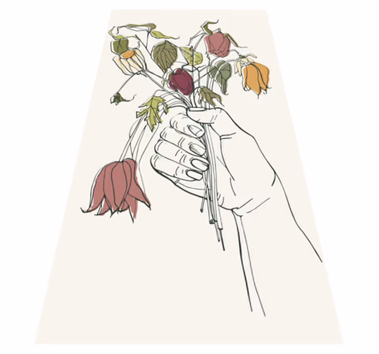 Vinyl teppich blumen mit tragbaren blüten - TenStickers