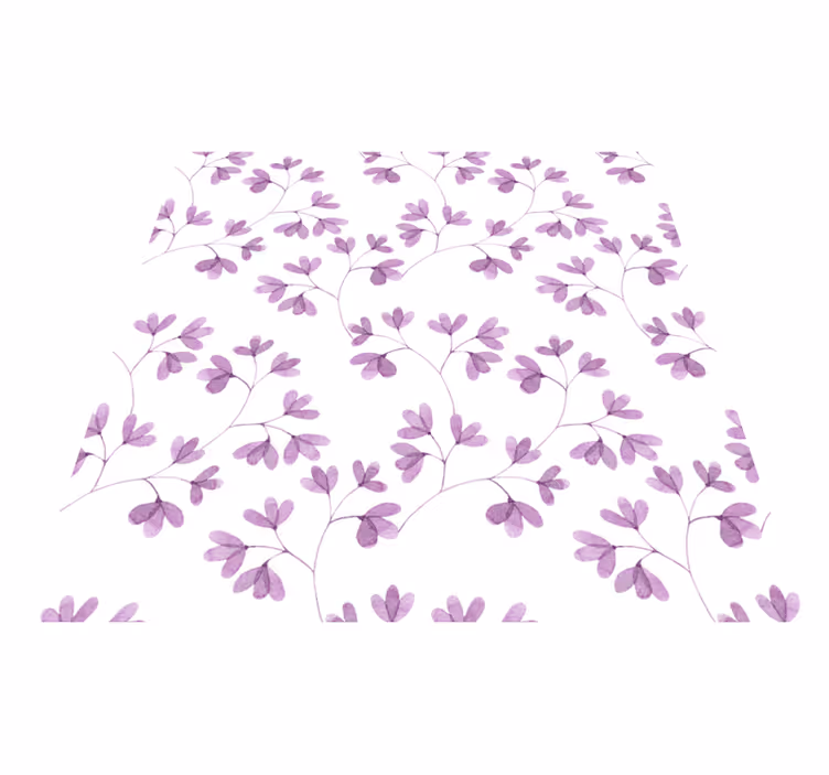 Vinyl teppich schlafzimmer lila blumenmuster - TenStickers