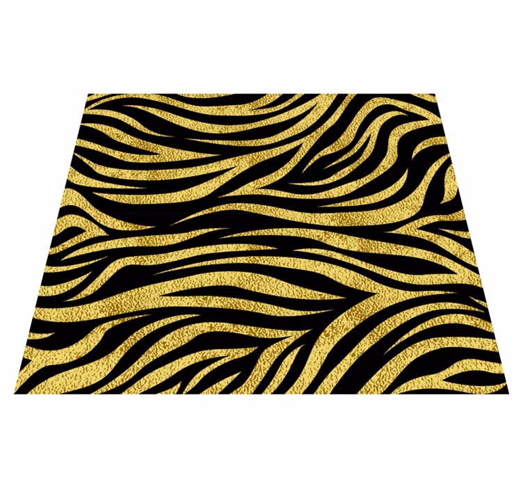 Vinyl teppich tiermuster goldenes zebra-muster - TenStickers