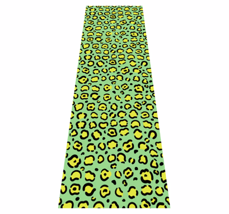 Vinyl teppich tiermuster bunter leopard auf pistazie - TenStickers