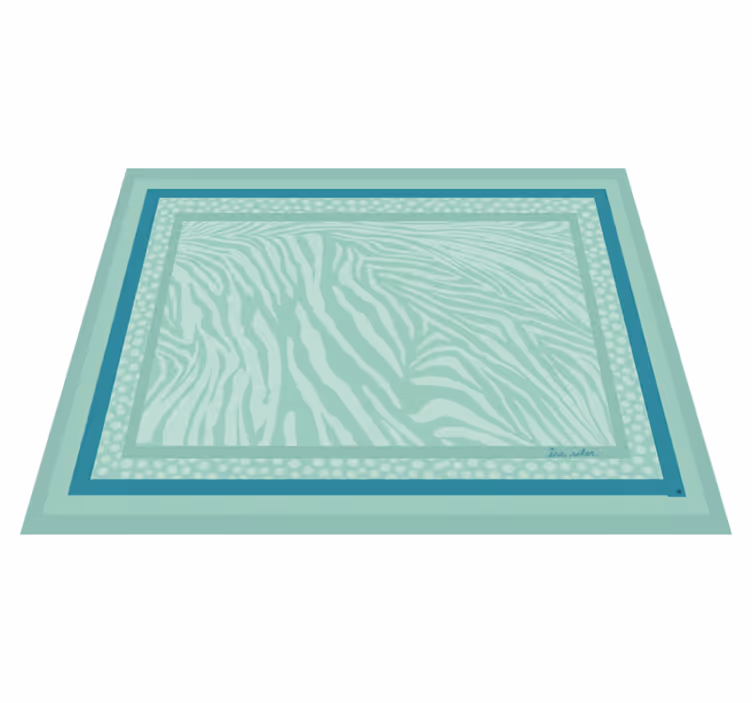 Vinyl teppich wohnzimmer mint gestreift zebra muster - TenStickers