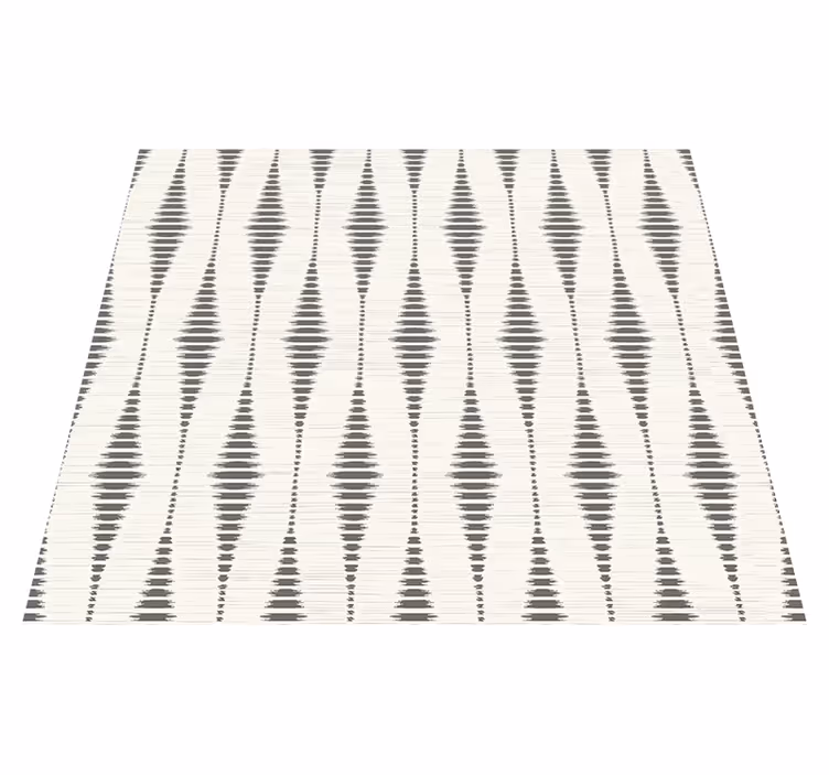 Vinyl teppich geometrisch "rabaul ikat" grau und beige - TenStickers