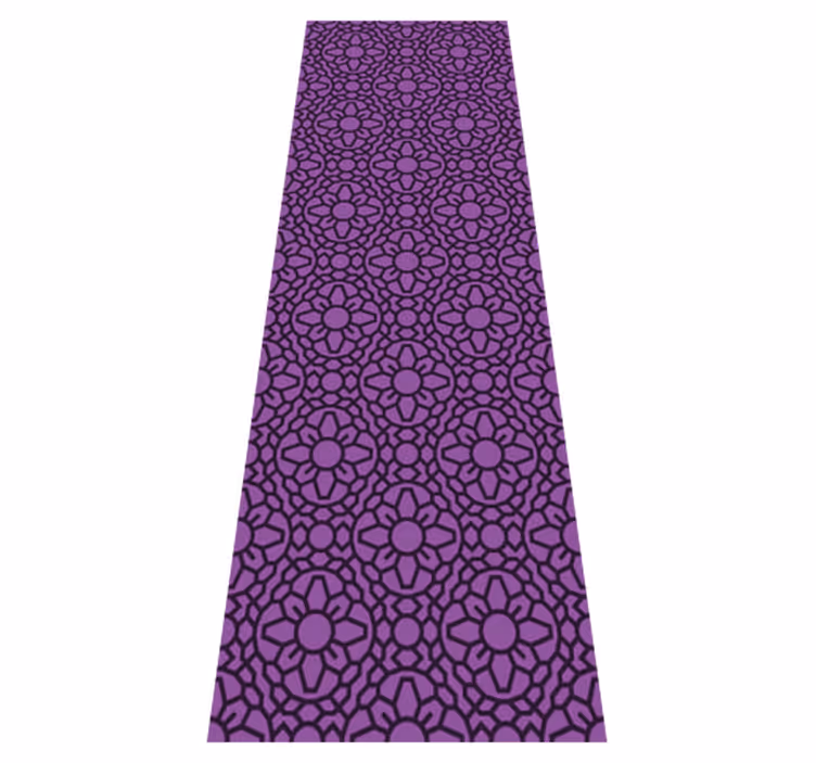 Vinyl teppich geometrisch lila kreismuster blumen - TenStickers