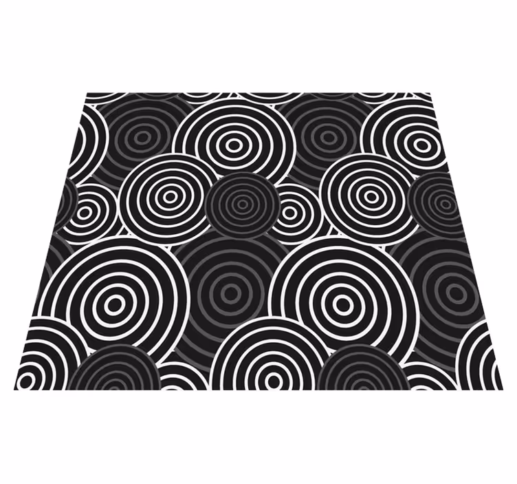 Vinyl teppich geometrisch schwarzer kreis auf hintergrund - TenStickers