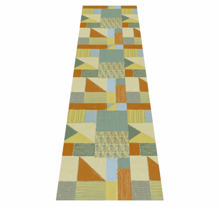 Vinyl teppich geometrisch buntes patchwork-dreieck - TenStickers