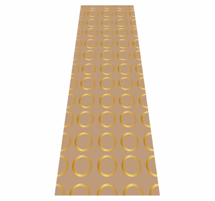 Vinyl teppich geometrisch mit goldenen kreisen - TenStickers