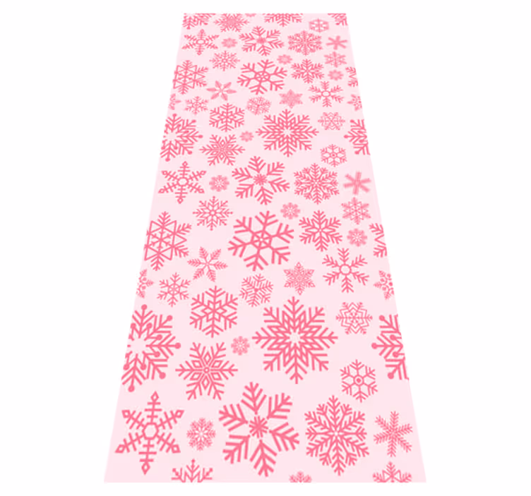 Vinyl teppich weihnachten mit pinkem schneeflocken design - TenStickers