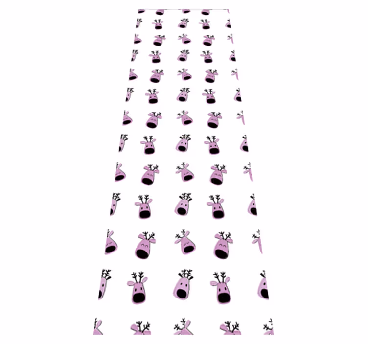 Vinyl teppich weihnachten rosa reh muster - TenStickers