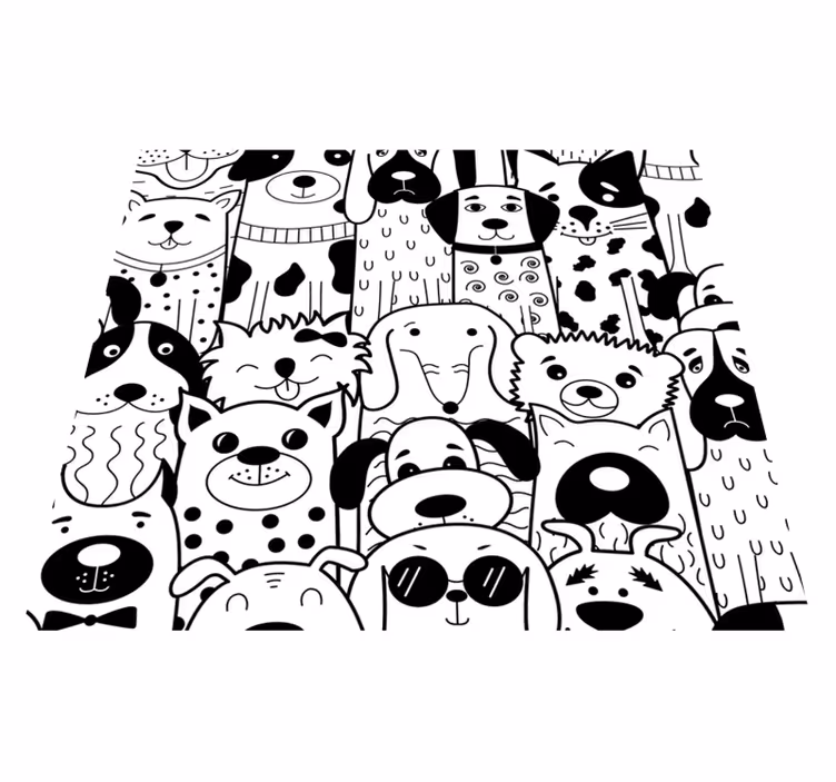 Vinyl teppich schlafzimmer mit hundenmuster - TenStickers