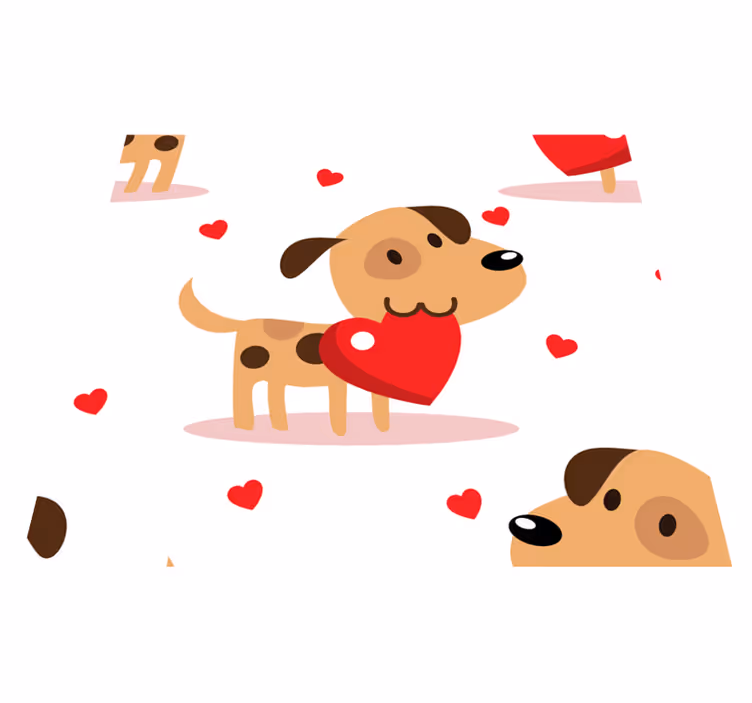 Vinyl teppich schlafzimmer rote hunde - TenStickers