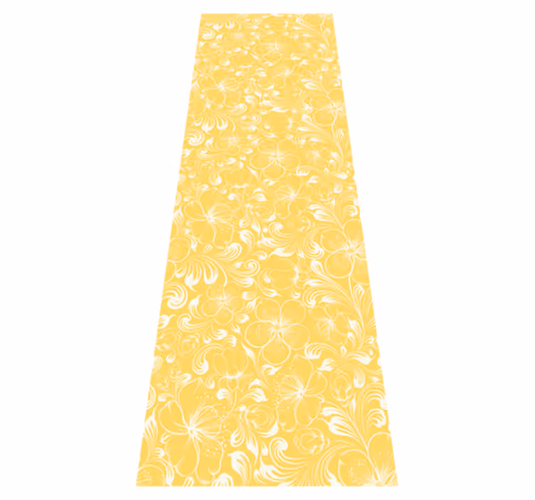 Vinyl teppich schlafzimmer im gelben blumenmuster - TenStickers