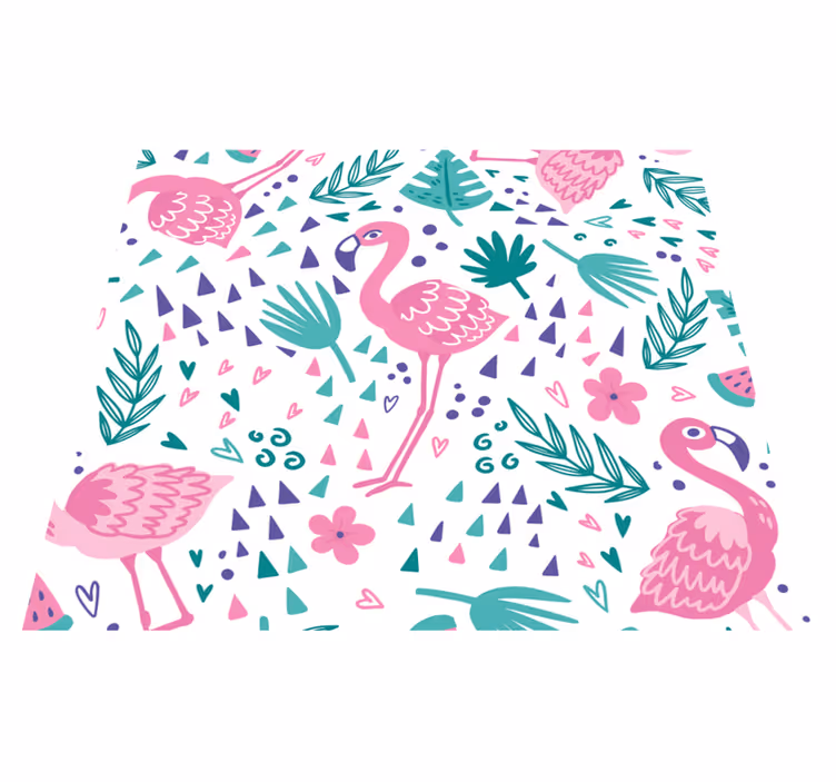 Vinyl teppich schlafzimmer mit flamingomuster - TenStickers