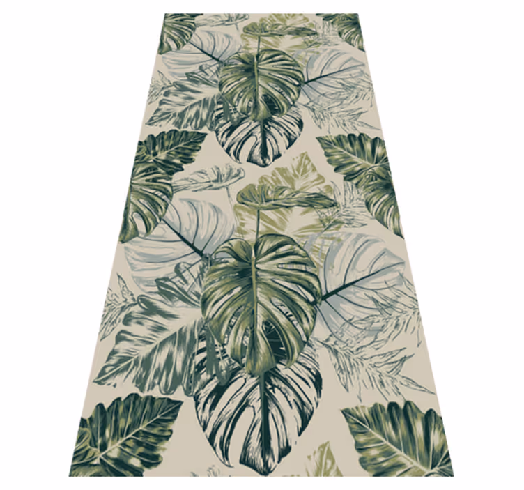 Vinyl teppich schlafzimmer mit verblassten monstera-mustern - TenStickers