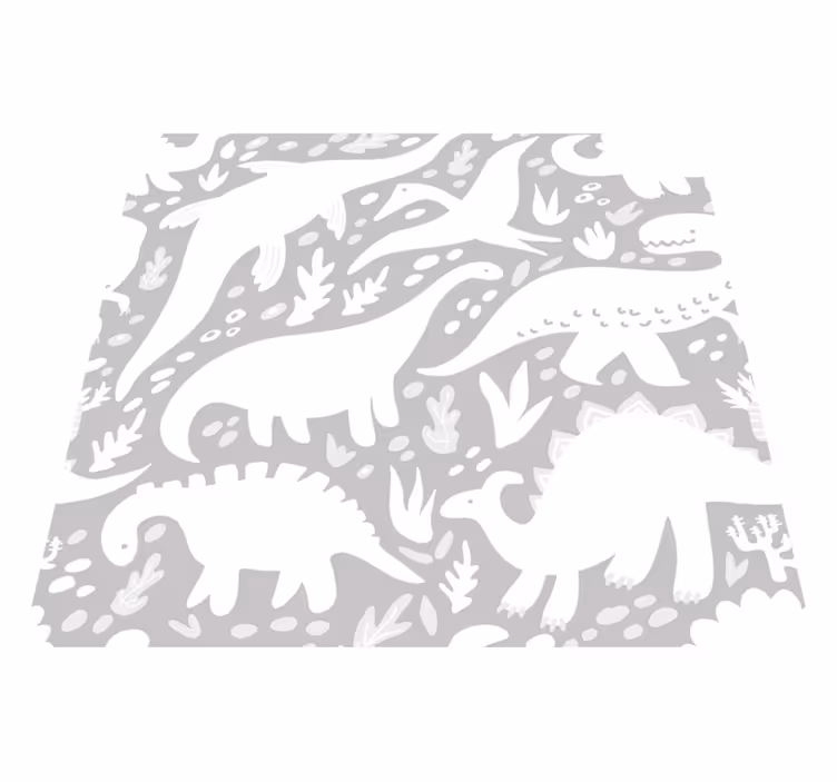Vinyl teppich schlafzimmer mit dinosaurier weißem muster - TenStickers