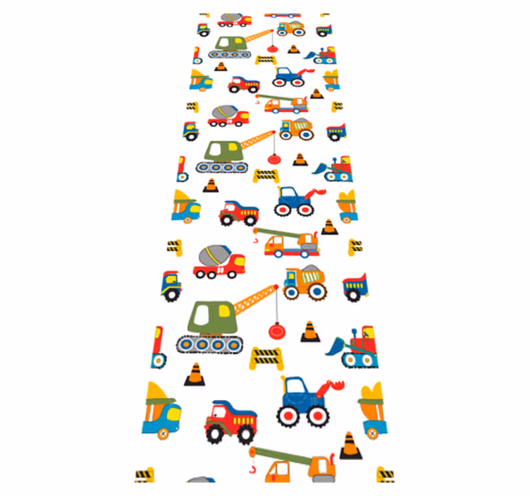 Vinyl teppich schlafzimmer mit niedlichen design-baggern - TenStickers