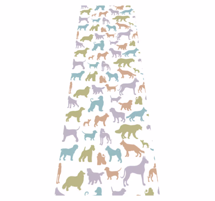 Vinyl teppich schlafzimmer mit hunden in pastellfarben - TenStickers