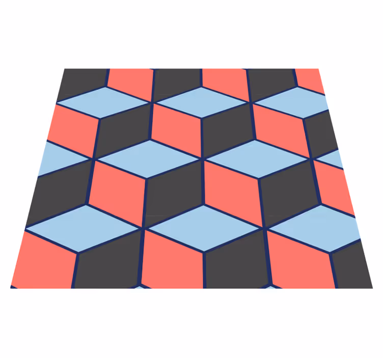 Vinyl teppich schlafzimmer geometrische 3d quadrate - TenStickers