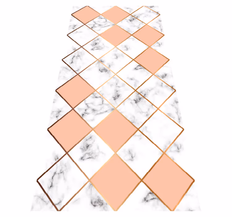 Vinyl teppich schlafzimmer geometrisches marmor muster rosa - TenStickers