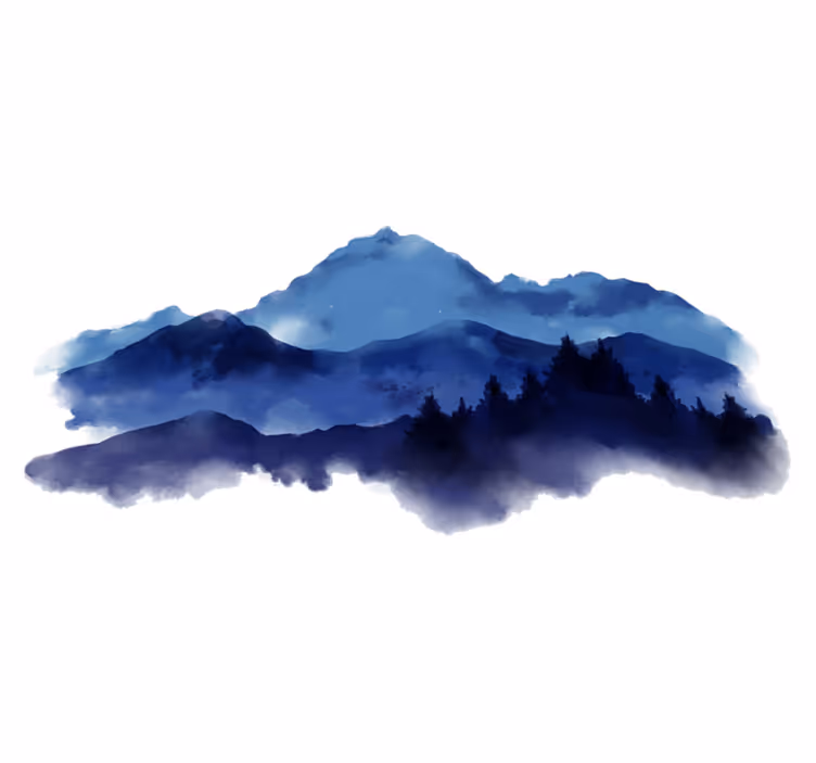 Vinyl teppich natur papiergeschnittene berge - TenStickers