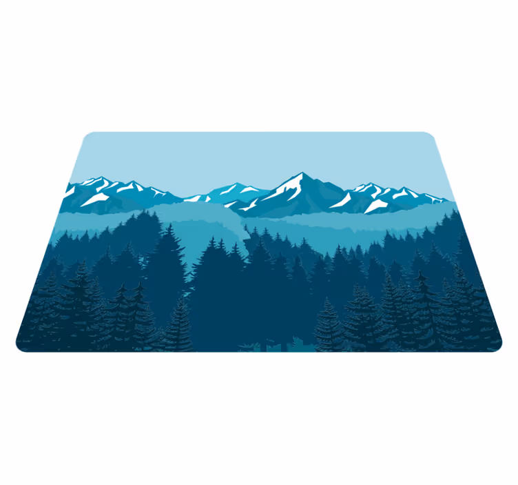 Vinyl teppich natur in voller blauer und grüner landschaft - TenStickers