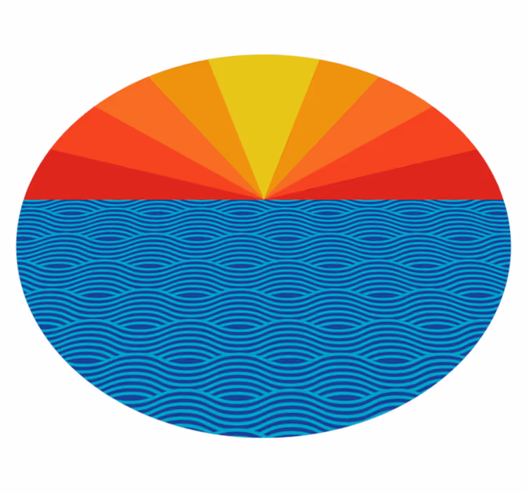 Vinyl teppich natur retro meer sonnenuntergang - TenStickers