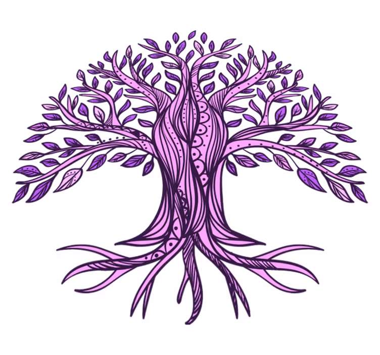 Vinyl teppich natur lebensbaum lila muster - TenStickers