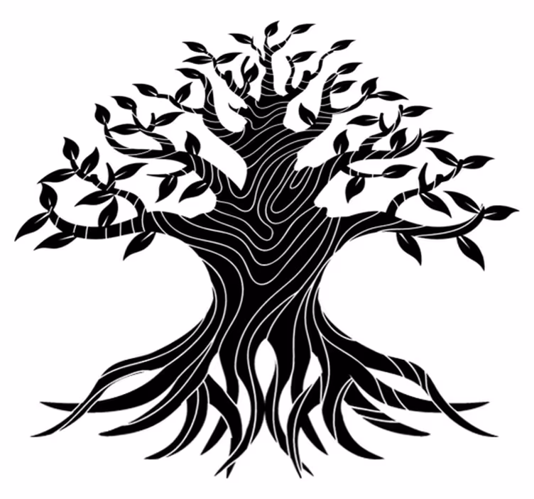 Vinyl teppich natur lebensbaum linien - TenStickers