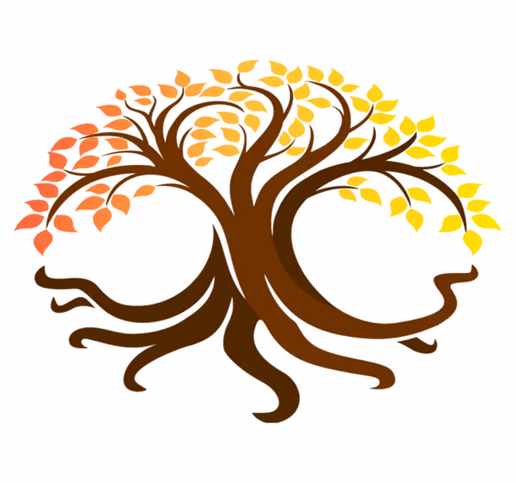 Vinyl teppich natur lebensbaum in herbstlichen farben - TenStickers