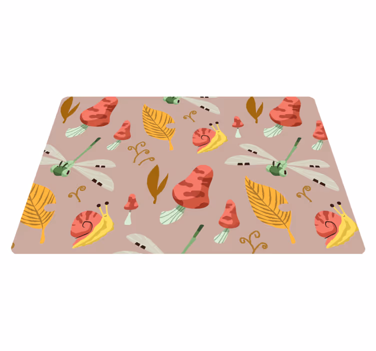 Vinyl teppich natur herbstflora und fauna muster - TenStickers