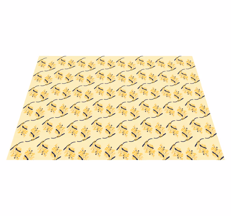 Vinyl teppich natur mit mimosenmustern - TenStickers