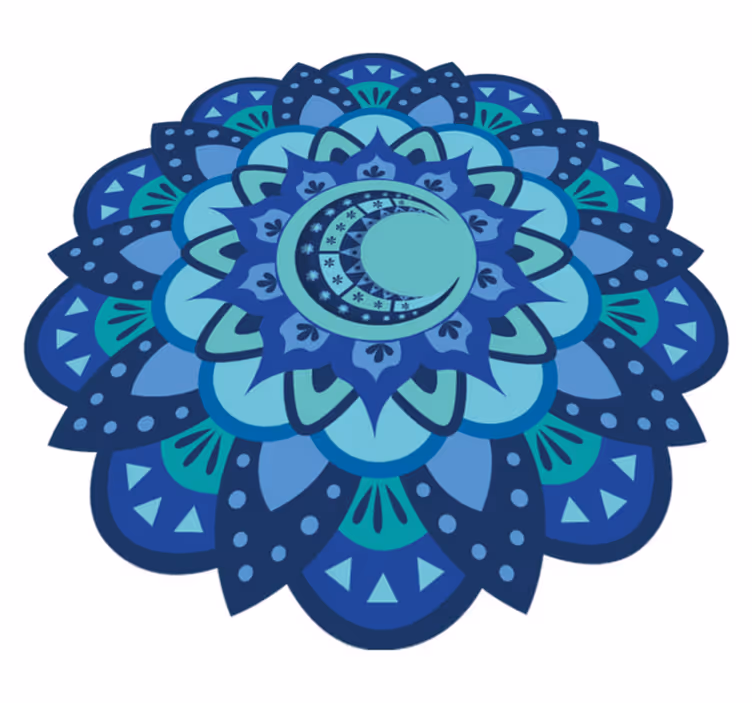 Vinyl teppich natur mit aufwändigem botanischem mandala - TenStickers