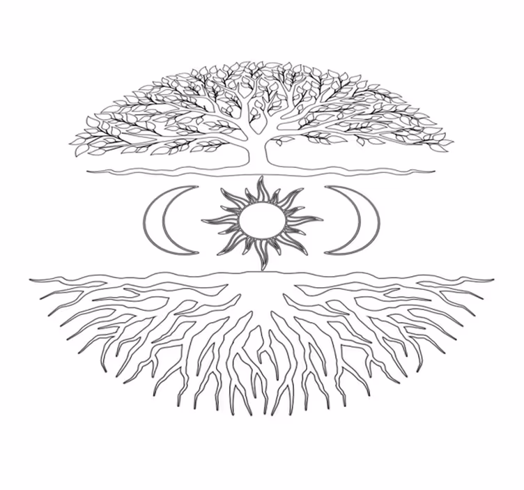 Vinyl teppich natur wurzelwerk system - TenStickers