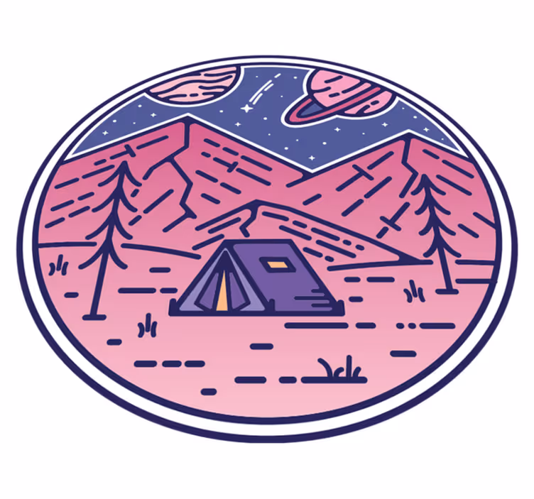 Vinyl teppich natur camping abenteuer szene - TenStickers