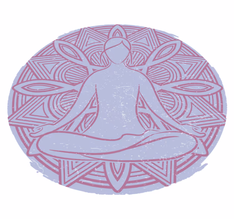 Vinyl teppich natur mit meditativer mandala figur - TenStickers