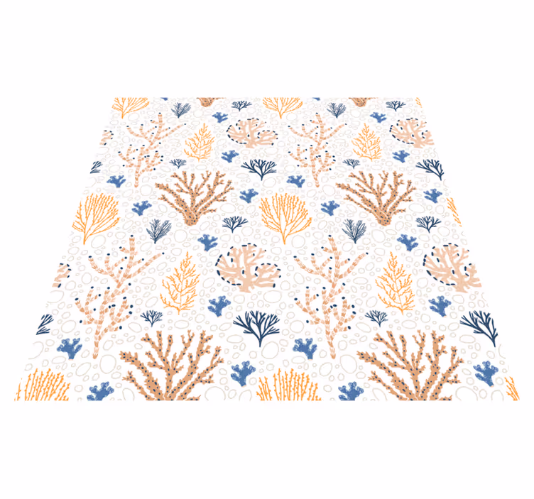 Vinyl teppich natur mit stilvollem korallenmuster - TenStickers