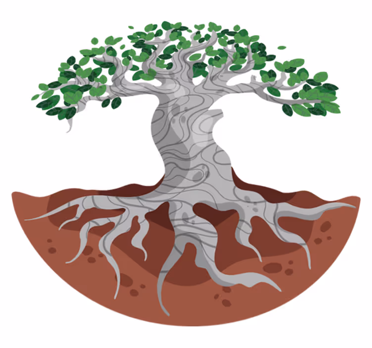 Vinyl teppich natur mit stilisierten baumwurzeln - TenStickers