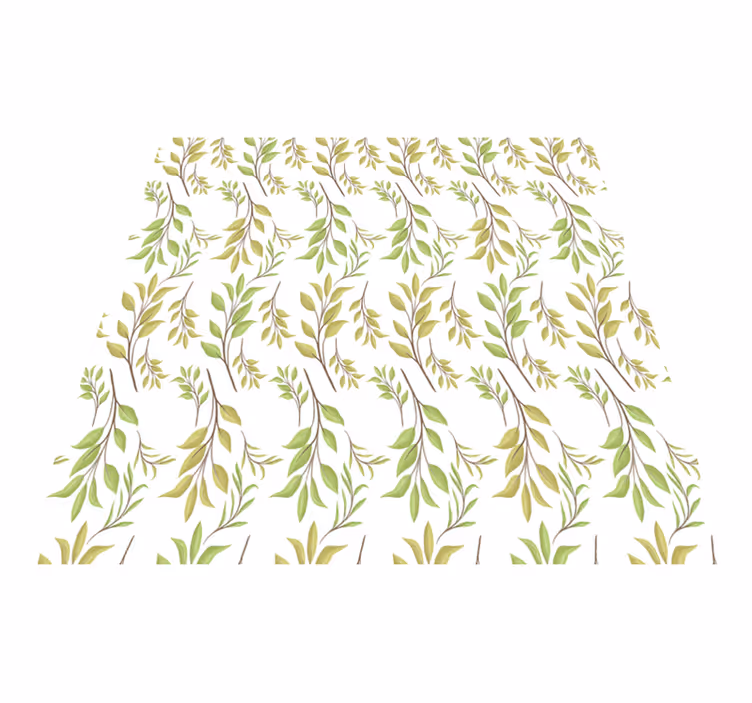 Vinyl teppich natur mit üppigem grünmotiv - TenStickers