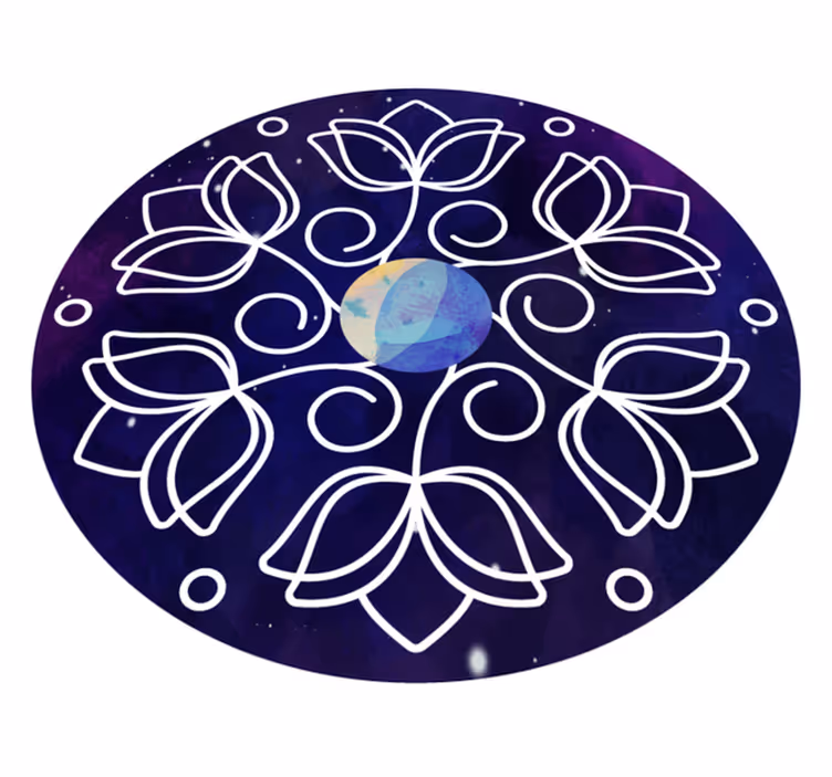 Vinyl teppich natur im lotusmuster design - TenStickers
