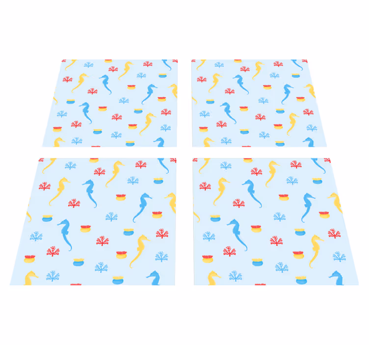 Vinyl teppich natur seepferdchen natur splash - TenStickers