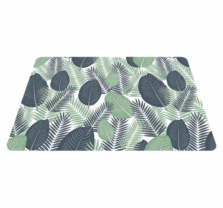 Vinyl teppich blumen dschungelgrün vegetation - TenStickers