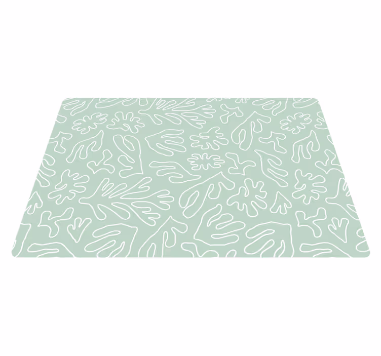 Vinyl teppich blumen aus grünem algenstoff - TenStickers