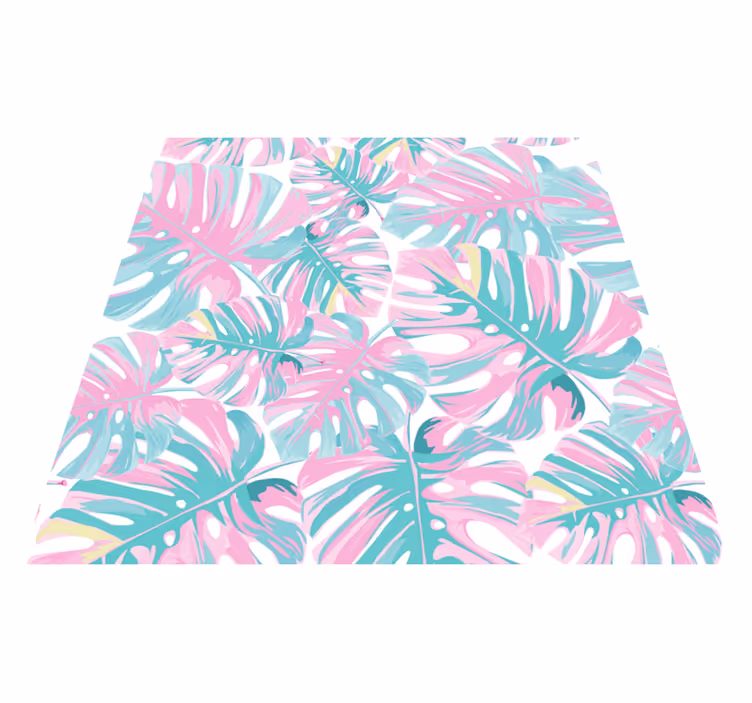 Vinyl teppich blumen monstera deliciosa muster - TenStickers