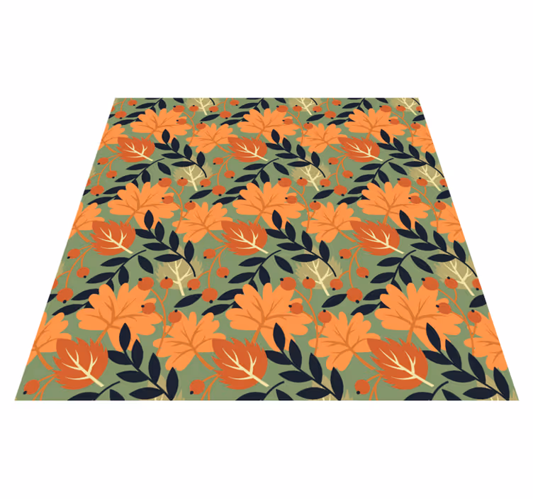 Vinyl teppich blumen im großen design herbstlicher blätter - TenStickers