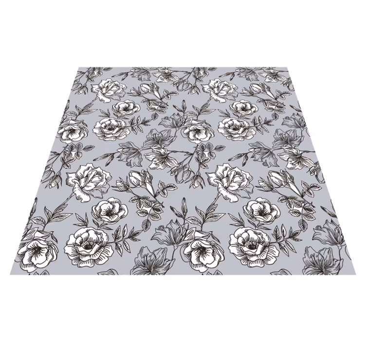 Vinyl teppich blumen mit durchscheinenden blumen - TenStickers