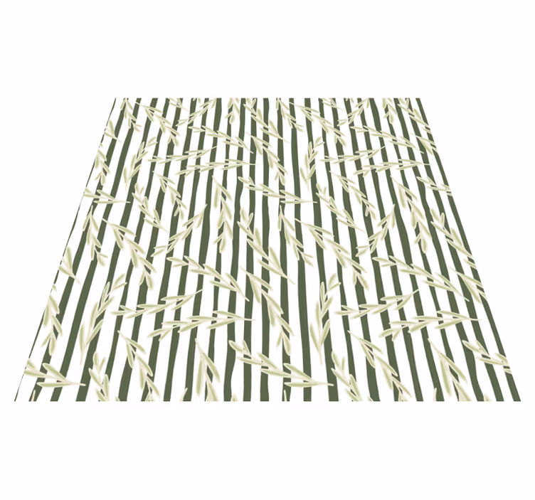 Vinyl teppich blumen mit zarten blattmustern - TenStickers
