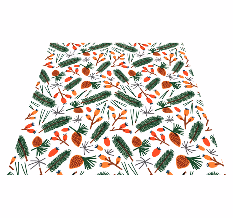 Vinyl teppich blumen mit herbstpflanzenmuster - TenStickers